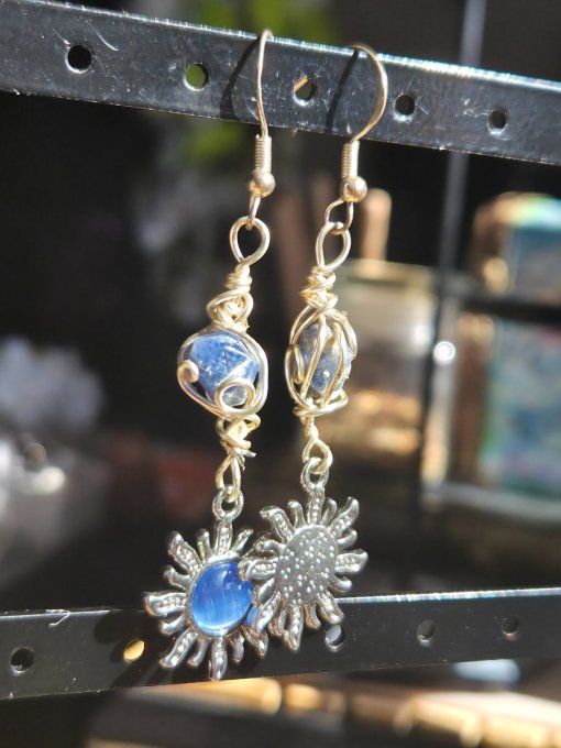 Boucle Saphir bleu brut