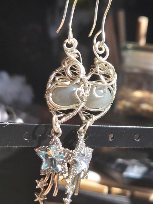 Boucles Pierre de lune Hecatolite