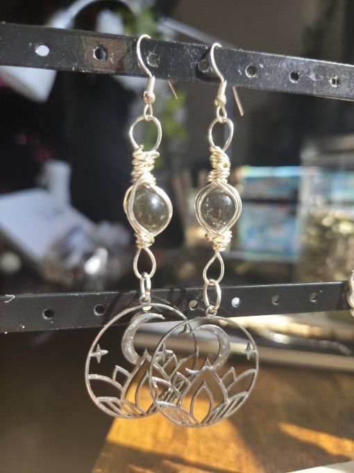 Boucle d'oreille  chrysoberyl Oeil de chat-Protection et peurs