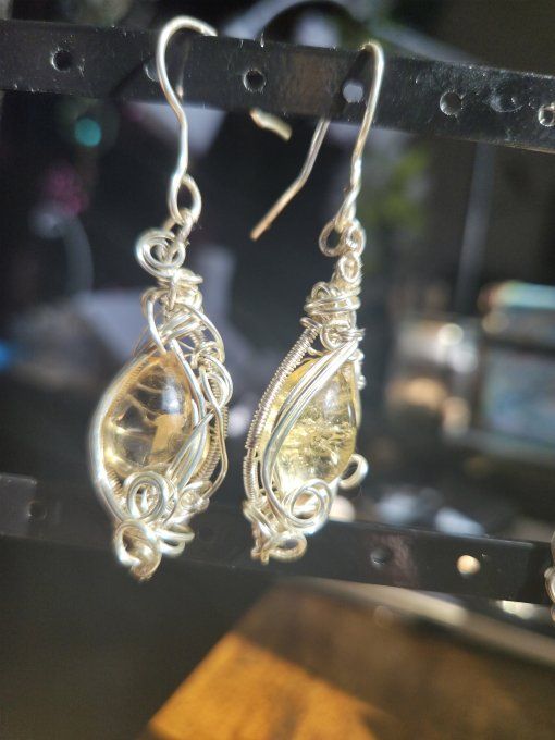 Boucles D’Oreilles Citrine ✨ Pierre De L’abondance et joie