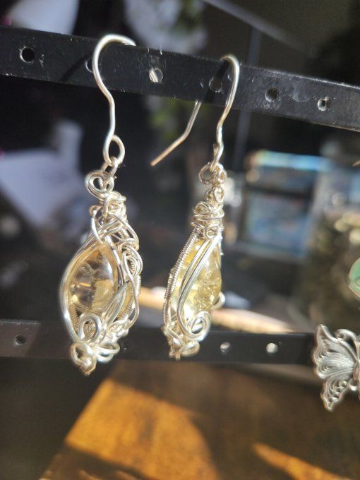 Boucles D’Oreilles Citrine ✨ Pierre De L’abondance et joie