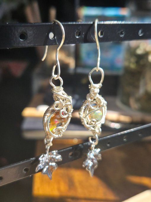 Boucle d'oreille Opale de feu 