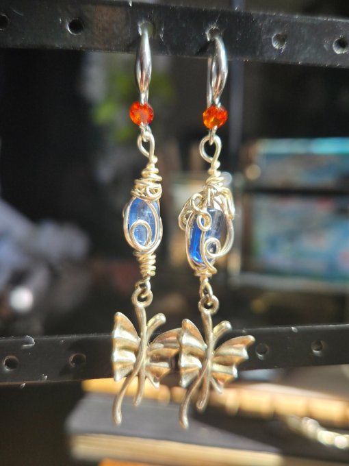 Boucle d’oreille cyanite Bleu 