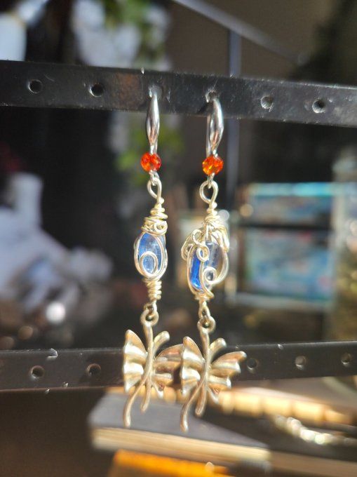 Boucle d’oreille cyanite Bleu 