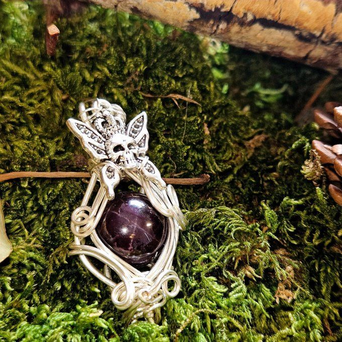 Amulette Grenat  Hessonite  - Etoilé