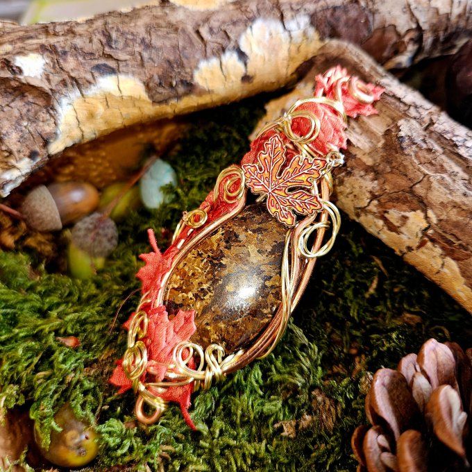 Sylves Bronzite -amulette pendentif cuivre or