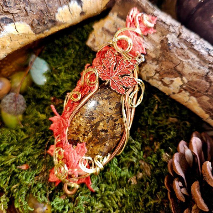 Sylves Bronzite -amulette pendentif cuivre or