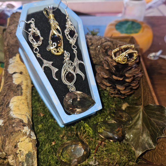 Coffret Parure - Quartz fumée 