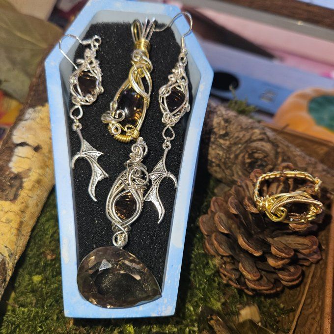 Coffret Parure - Quartz fumée 