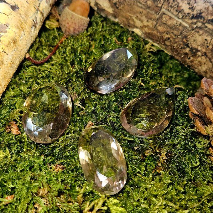 Quartz fumé facette diamant 3 /4 cm