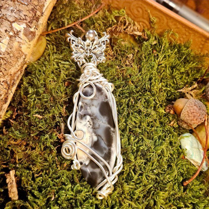  Amulette Merlinite (✨Opale Dendritique)  - 