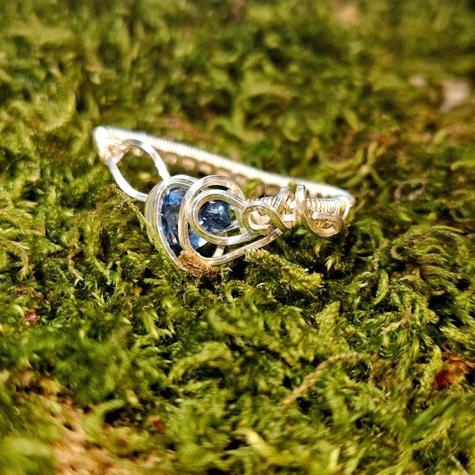 bague zircon bleu-ajustable
