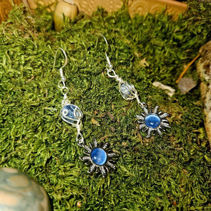 Boucle Saphir bleu brut