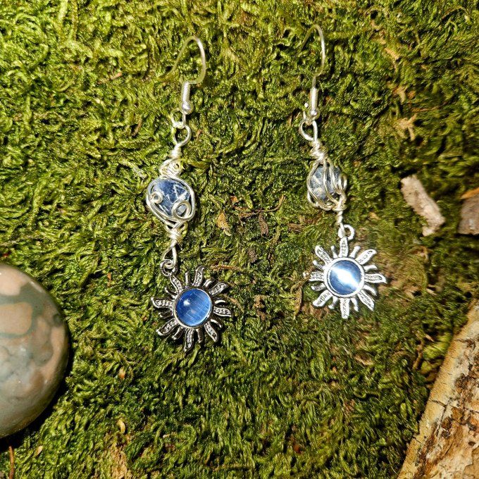 Boucle Saphir bleu brut