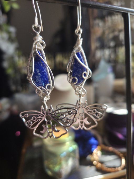 Boucles D’Oreilles Lapis-Lazuli – Vérité, Clarté & Sagesse  -Grande