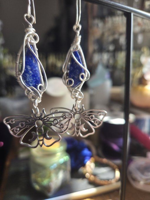 Boucles D’Oreilles Lapis-Lazuli – Vérité, Clarté & Sagesse  -Grande