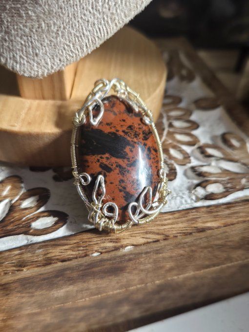 Bijou Obsidienne acajou -Protection & Sérénité  