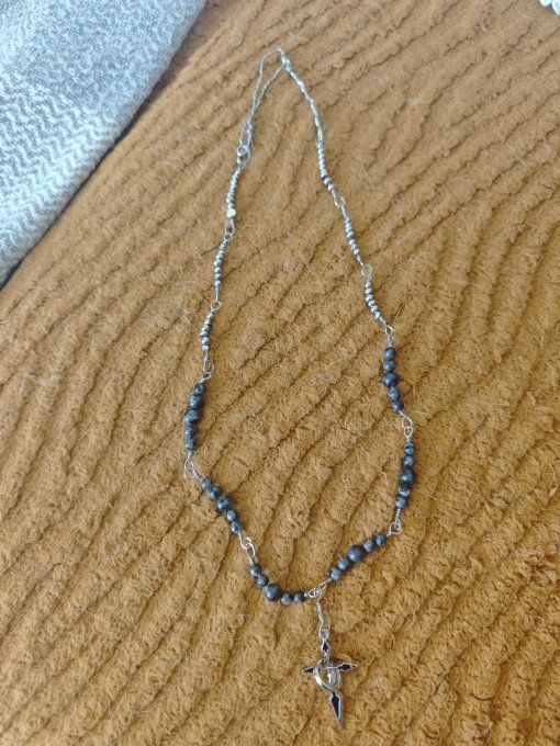 Collier Orthoceras ✨Straight Horn ✨ - perle de lave 