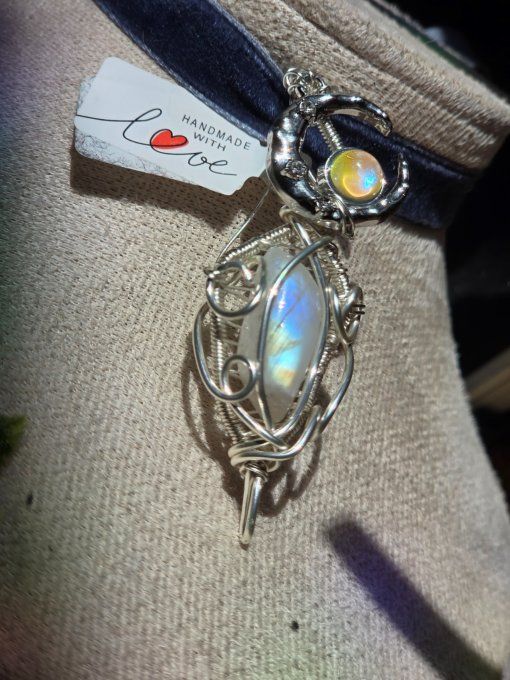 Éclat D'Argent Pierre de Lune -Protection Énergétique