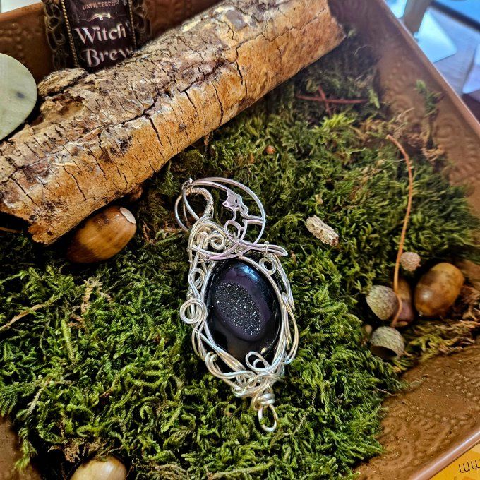 Onyx  Noire Druzy   -Lune du chat 