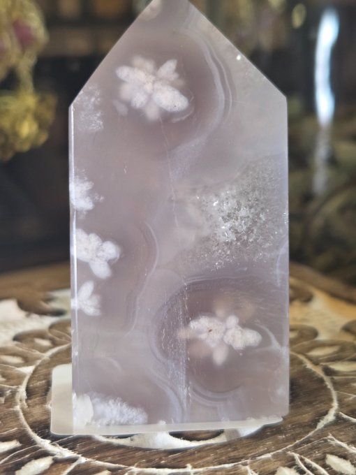 Tour agate fleur 65 mm