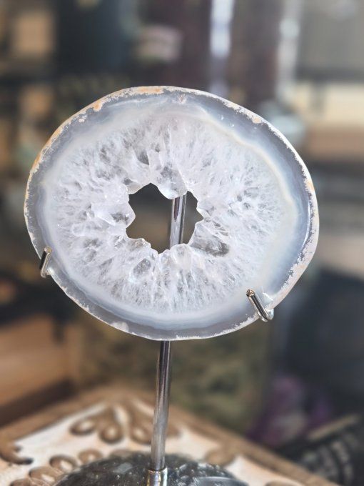 Tranche Agate 75 mm druzy