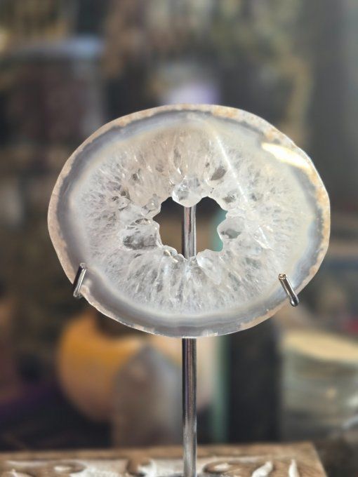 Tranche Agate 75 mm druzy