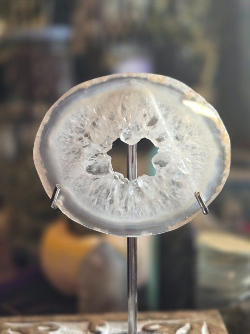 Tranche Agate 75 mm druzy