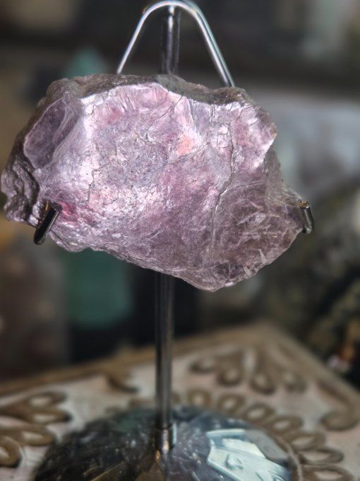 Tranche Brut lepidolite gemme 60 mm