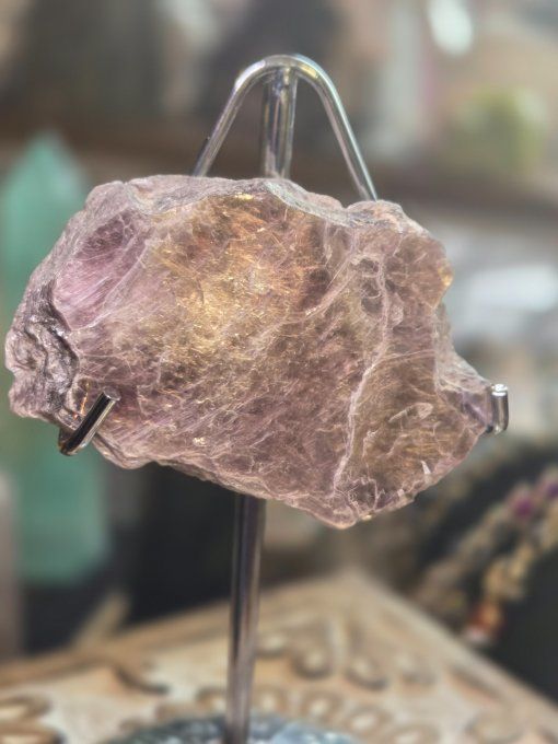 Tranche Brut lepidolite gemme 60 mm