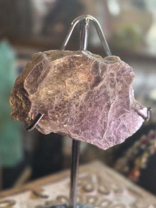 Tranche Brut lepidolite gemme 60 mm