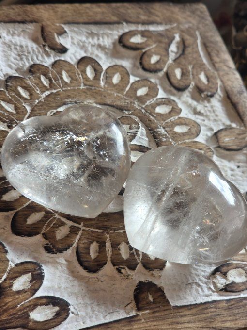 Coeur cristal de roche 40 mm