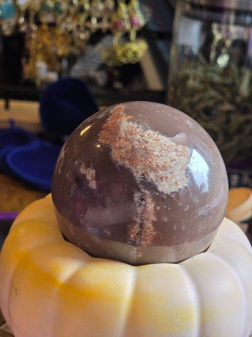 Sphère Bois Fossile 60 Mm – Ancrage, Stabilité & Sagesse  