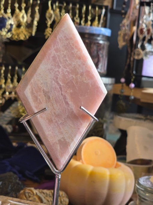 Losange opale rose 100 mm