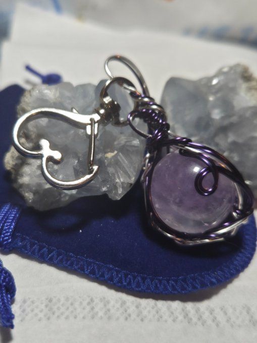 Porte clé sphére Améthyste  