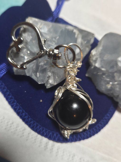  Porte clé Amulette Obsidienne Noire ✨ ✨Libération et Protection✨