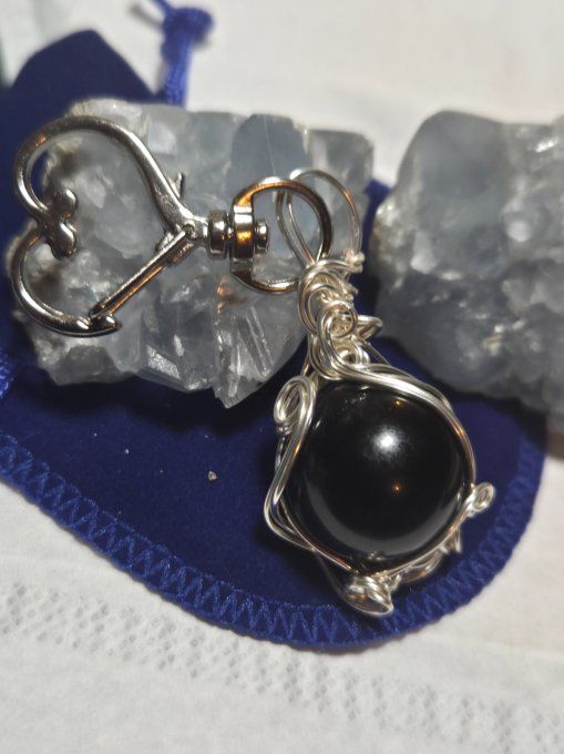  Porte clé Amulette Obsidienne Noire ✨ ✨Libération et Protection✨