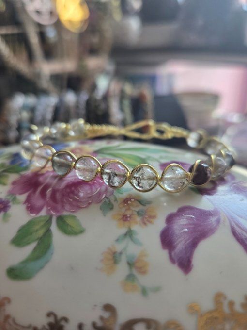 Bracelet Lodolite -Quartz jardin