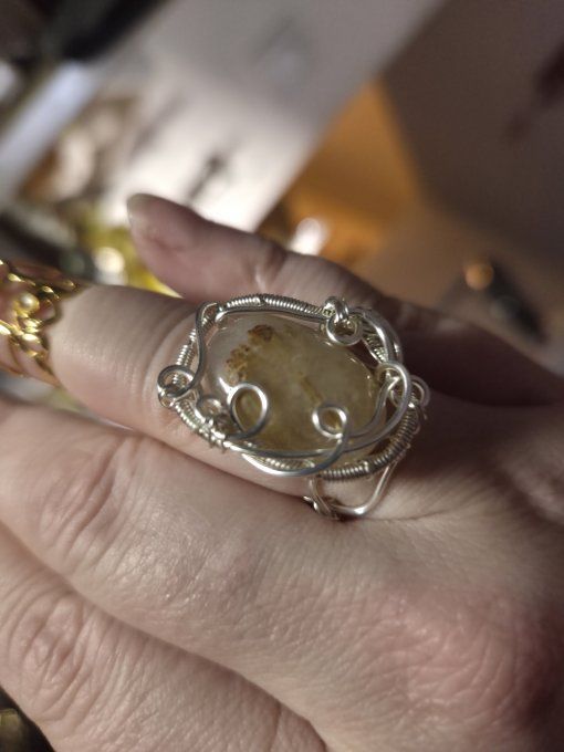 Bague Quartz rutile - silver Ajustable 
