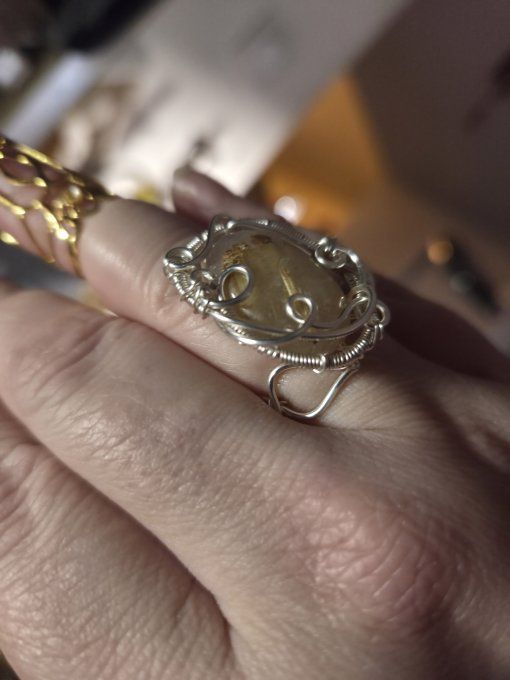 Bague Quartz rutile - silver Ajustable 