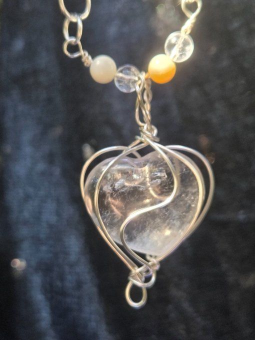 Collier coeur de roche 60 cm