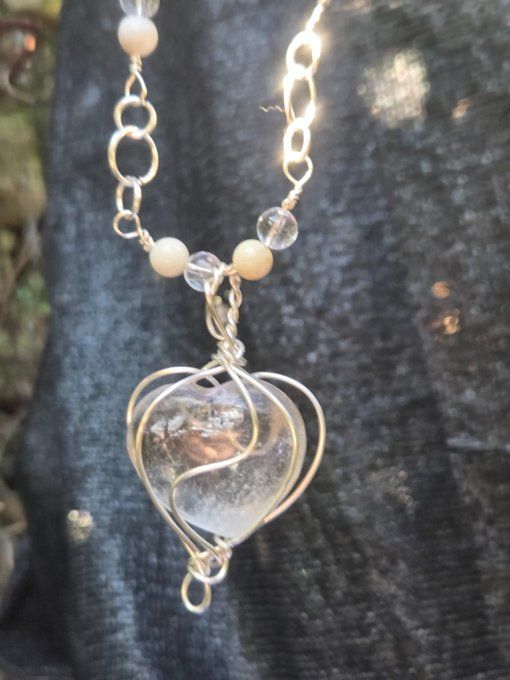 Collier coeur de roche 60 cm