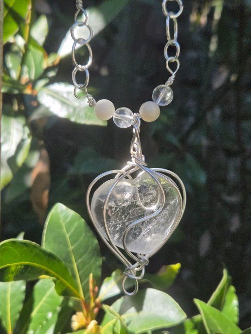 Collier coeur de roche 60 cm