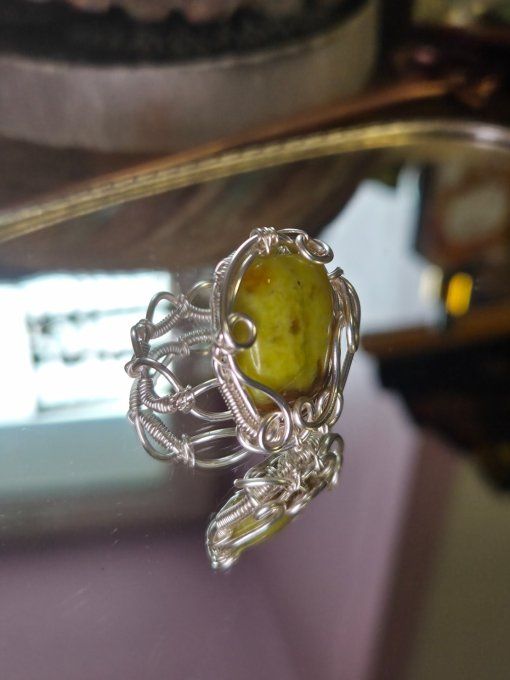 Bague Opale Verte  - Qualité extra 