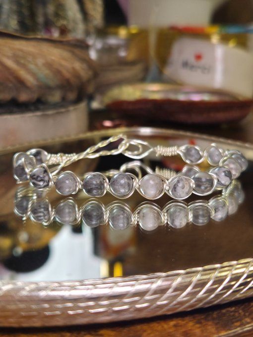 Bracelet Pinolite - Equilibre , force et calme