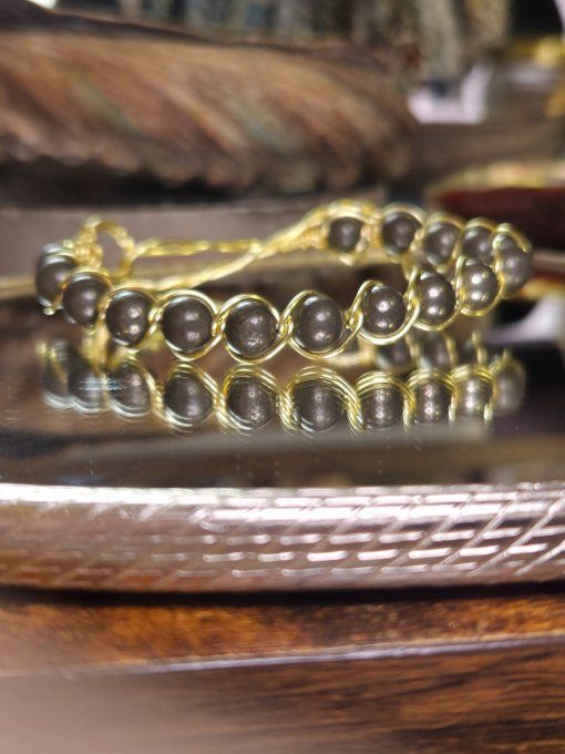 Bracelet Pyrite - chance , sérénité et lâcher prise 