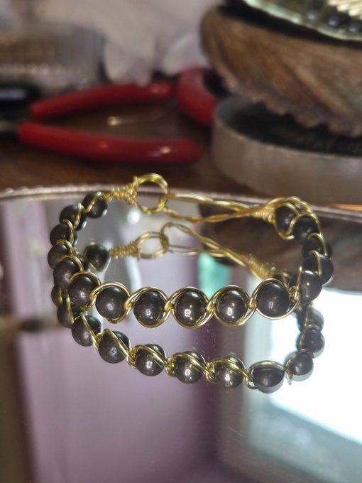 Bracelet Pyrite - chance , sérénité et lâcher prise 