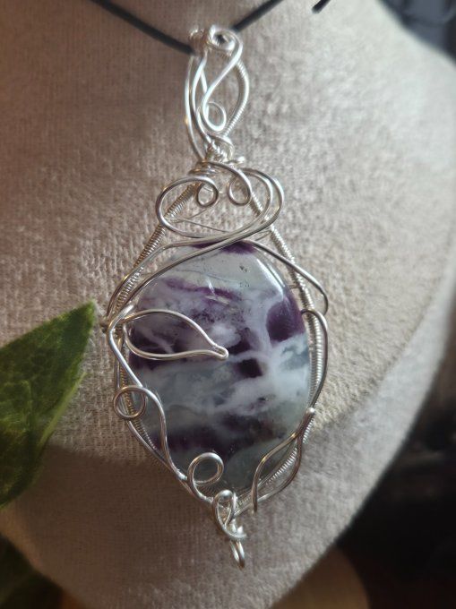 Pendentif  Fluorite legendaire argent 