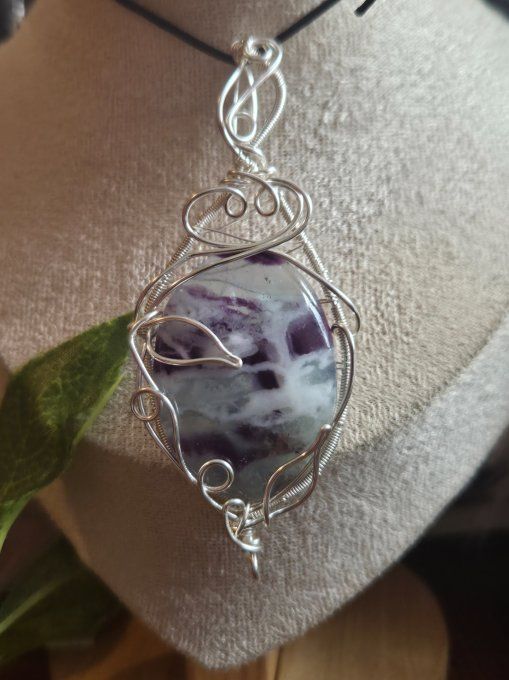 Pendentif  Fluorite legendaire argent 