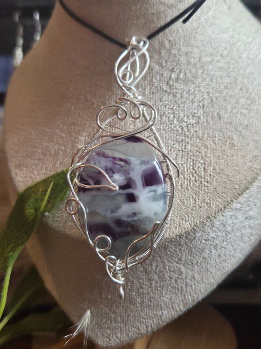 Pendentif  Fluorite legendaire argent 